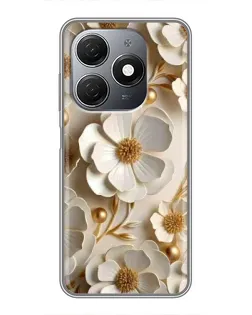 Чехол для TECNO Spark 20 с картинкой «Белие бумажние  цвети»