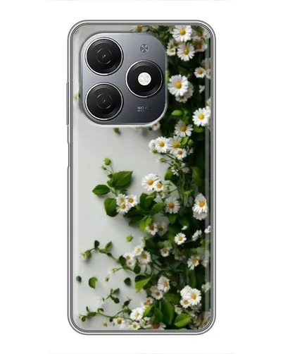 Чехол для TECNO Spark 20 с картинкой «Ветка мелких белых цветов»