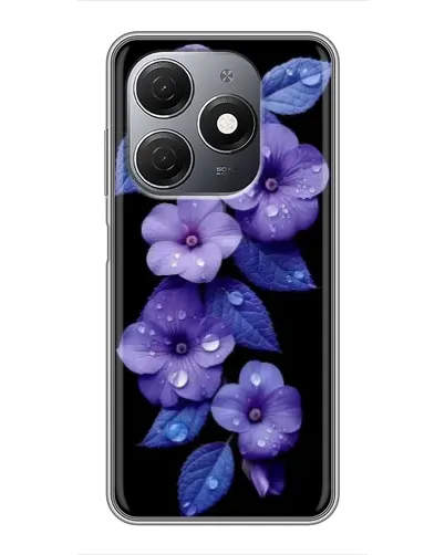 Чехол для TECNO Spark 20 с картинкой «Фиолетовые цветы с росою»
