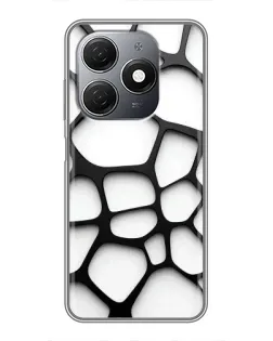 Чохол для TECNO Spark 20 з картинкою «Біла об'ємна сітка»