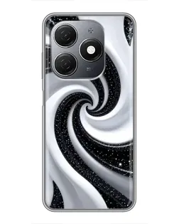 Чохол для TECNO Spark 20 з картинкою «Чорно-біла спіраль»