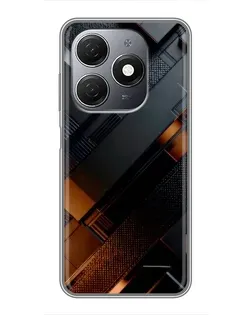 Чохол для TECNO Spark 20 з картинкою «Чорні геометричні блоки»