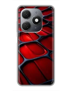 Чохол для TECNO Spark 20 з картинкою «Червона глянцева сітка»