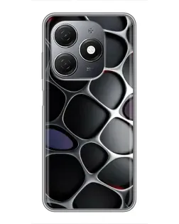 Чохол для TECNO Spark 20 з картинкою «Об'ємна темна решітка»