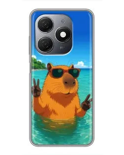 Чехол для TECNO Spark 20 с картинкой «Морская капибара»