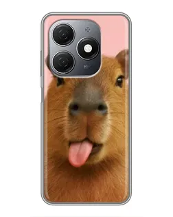 Чехол для TECNO Spark 20 с картинкой «Капибара с языком»