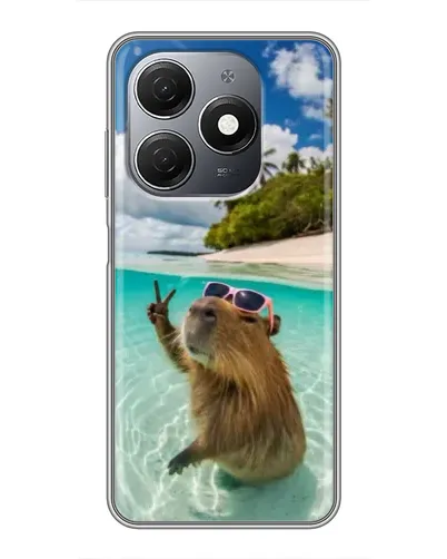 Чехол для TECNO Spark 20 с картинкой «Капибара на море»