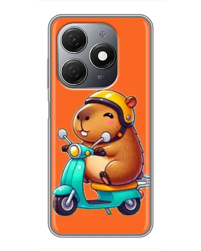 Чехол для TECNO Spark 20 с картинкой «Капибара на скутере»