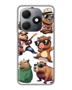 Чехол для TECNO Spark 20 с картинкой «Крутые капибары музыканты»