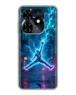Чохол для TECNO Spark 20c з картинкою «Jordan Gold Jumpman»
