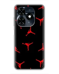 Чохол для TECNO Spark 20c з картинкою «Jordan Red Pattern»