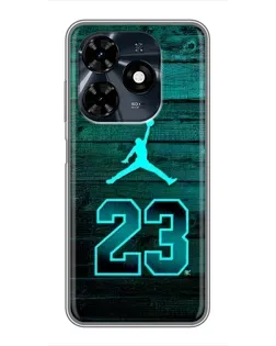 Чохол для TECNO Spark 20c з картинкою «Jordan Cyan 23»