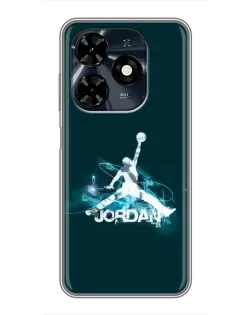 Чохол для TECNO Spark 20c з картинкою «Jordan Blue Fire»