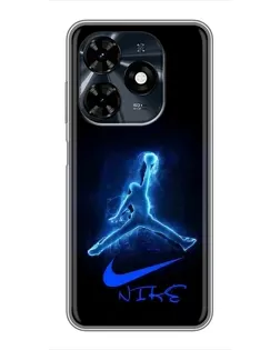 Чохол для TECNO Spark 20c з картинкою «Jordan Neon Blue»