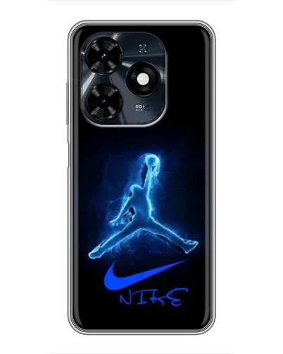 Чохол для TECNO Spark 20c з картинкою «Jordan Neon Blue»