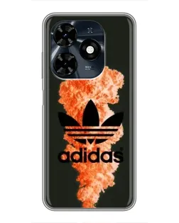 Чехол для TECNO Spark 20c с картинкой «Оранжевый дым Adidas»
