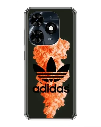 Чехол для TECNO Spark 20c с картинкой «Оранжевый дым Adidas»
