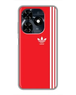 Чехол для TECNO Spark 20c с картинкой «Красный минимализм Adidas»