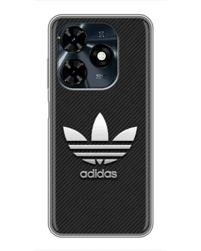 Чехол для TECNO Spark 20c с картинкой «Adidas Карбоновая текстура»