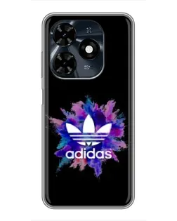 Чехол для TECNO Spark 20c с картинкой «Взрыв красок Adidas»