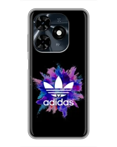 Чехол для TECNO Spark 20c с картинкой «Взрыв красок Adidas»