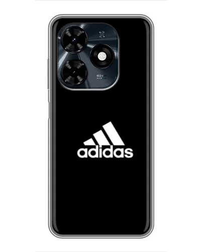 Чехол для TECNO Spark 20c с картинкой «Черная классика Adidas»