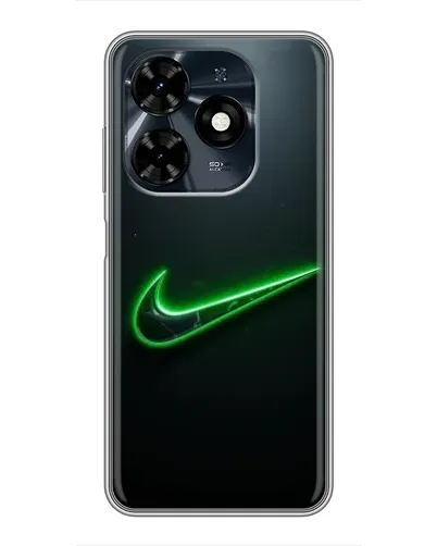 Чехол для TECNO Spark 20c с картинкой «Неоновый контур Nike»