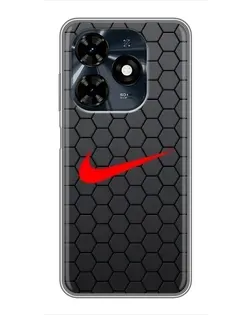 Чохол для TECNO Spark 20c з картинкою «Nike — карбонова сітка»