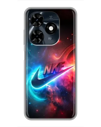 Чехол для TECNO Spark 20c с картинкой «Огненный логотип Nike»