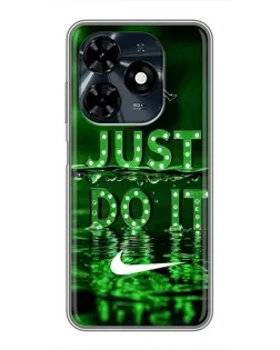 Чехол для TECNO Spark 20c с картинкой «Зеленый неоновый Nike»