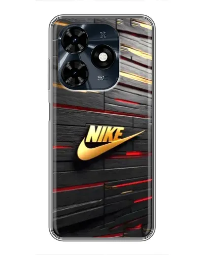 Чехол для TECNO Spark 20c с картинкой «Золотой Nike на металле»