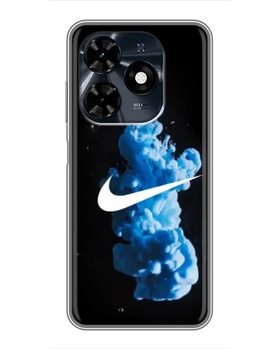 Чехол для TECNO Spark 20c с картинкой «Nike и синий дым»