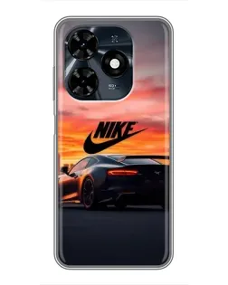 Чехол для TECNO Spark 20c с картинкой «Nike и суперкар»