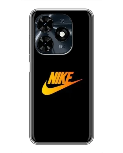 Чехол для TECNO Spark 20c с картинкой «Золотой логотип Nike»