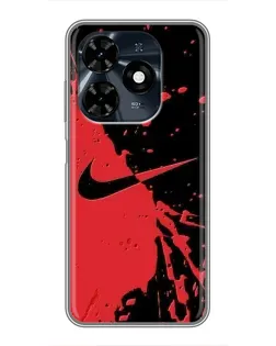Чохол для TECNO Spark 20c з картинкою «Червоні бризки Nike»