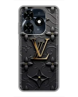 Чехол для TECNO Spark 20c с картинкой «Кожаная текстура LV»