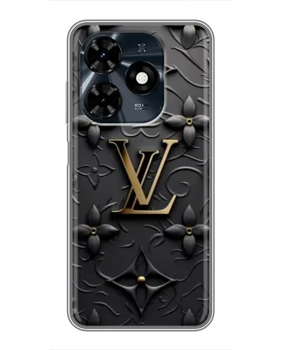 Чехол для TECNO Spark 20c с картинкой «Кожаная текстура LV»