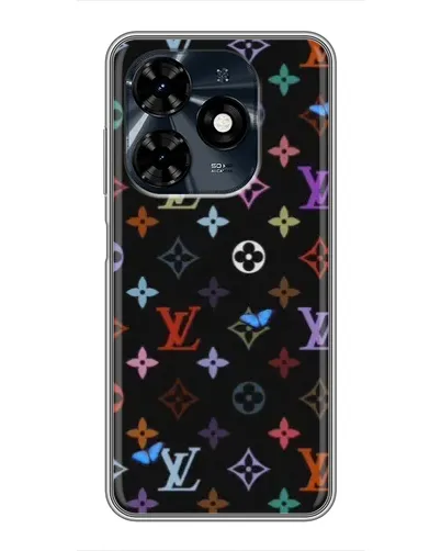 Чехол для TECNO Spark 20c с картинкой «Цветная монограмма LV»