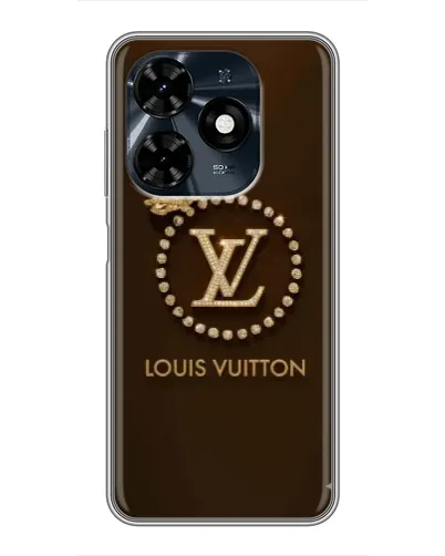 Чехол для TECNO Spark 20c с картинкой «LV — золотая печать»