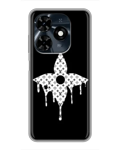 Чехол для TECNO Spark 20c с картинкой «Цветочная монограмма»