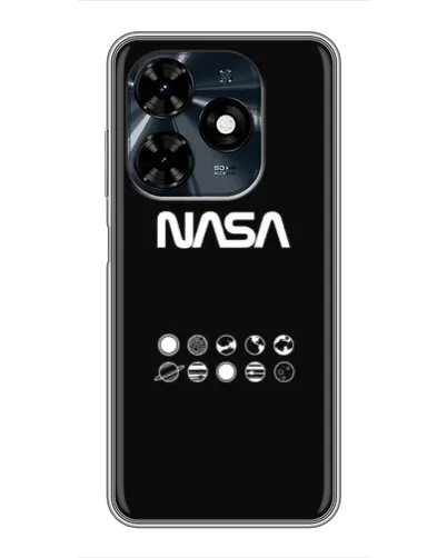 Чохол для TECNO Spark 20c з картинкою «NASA — технічний принт»