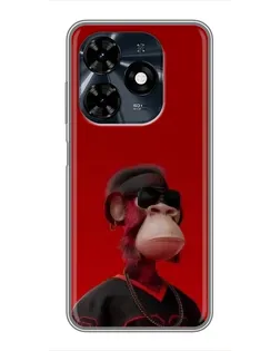 Чохол для TECNO Spark 20c з картинкою «Bored Ape в червоному»