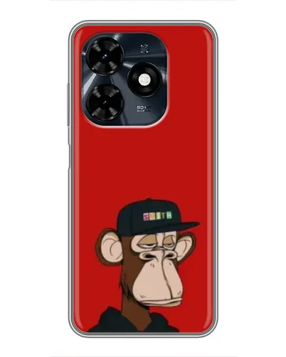 Чехол для TECNO Spark 20c с картинкой «Bored Ape — красный фон»