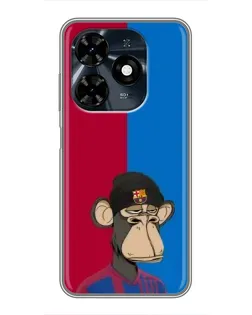 Чехол для TECNO Spark 20c с картинкой «Bored Ape — фанат Барсы»