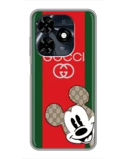Чохол для TECNO Spark 20c з картинкою «Gucci — смуги та Міккі»