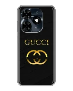 Чохол для TECNO Spark 20c з картинкою «Золотий логотип Gucci»