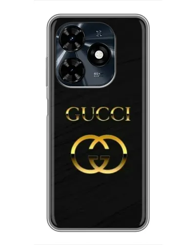 Чохол для TECNO Spark 20c з картинкою «Золотий логотип Gucci»
