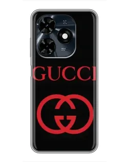 Чохол для TECNO Spark 20c з картинкою «Gucci — червоний логотип»