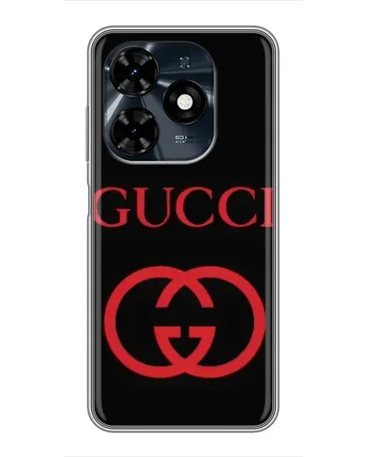 Чохол для TECNO Spark 20c з картинкою «Gucci — червоний логотип»