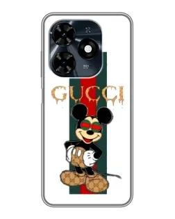 Чохол для TECNO Spark 20c з картинкою «Міккі Маус Gucci — смуги»